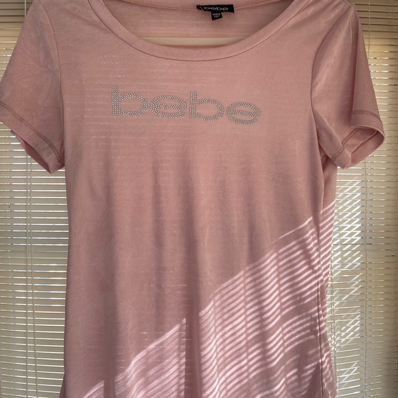 2 Bebe pink and black logo T shirts - Picture 5 of 10